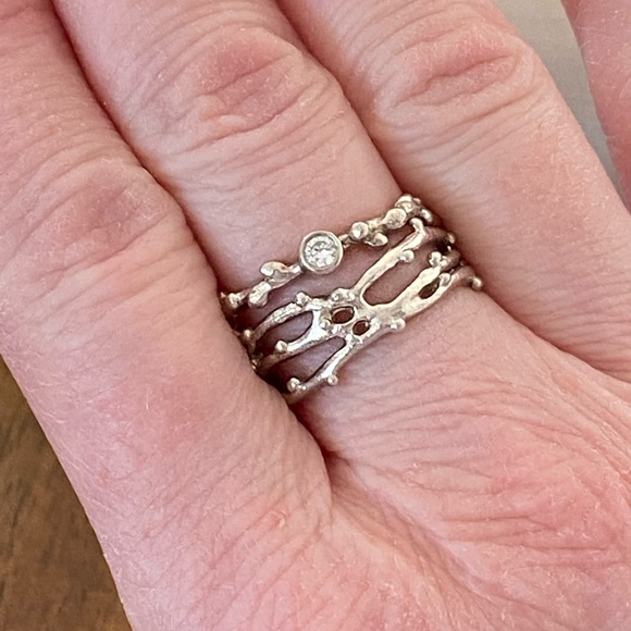 Sterling silver diamond rings - Picture 6 of 8